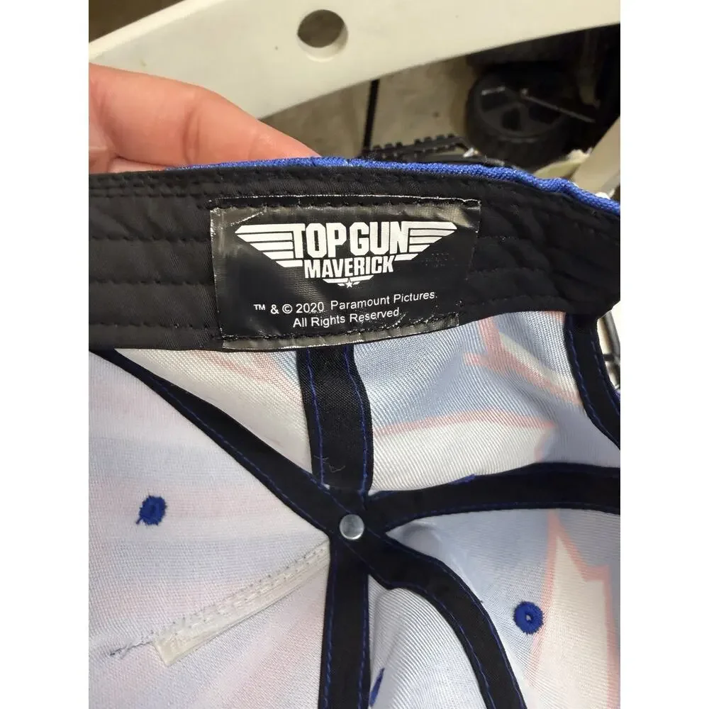 Top Gun Maverick Hat Kids Youth OSFM Blue Red Movie Snapback Baseball Cap